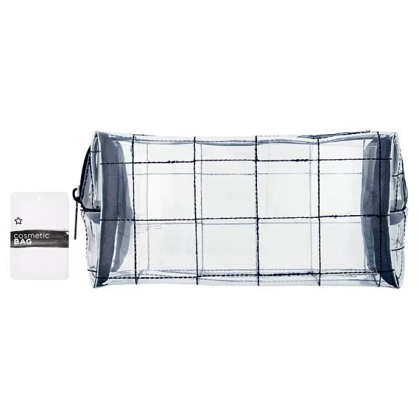Superdrug cosmetic bag navy cube clear - British product