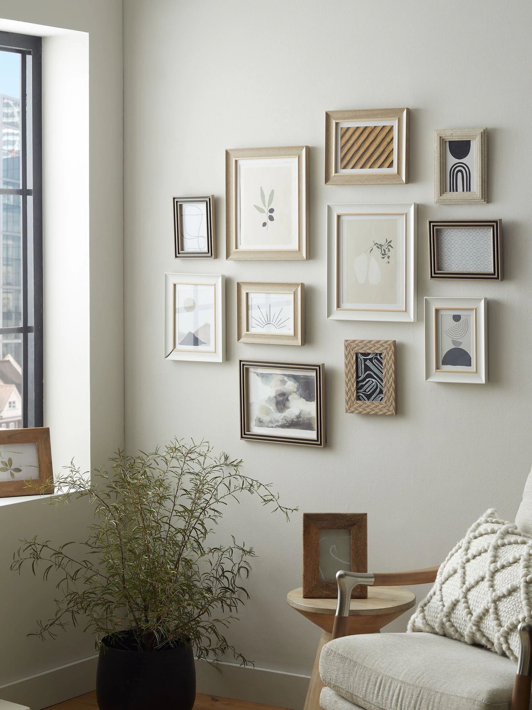 Natural and black two tone photo frame set of two (British brand)