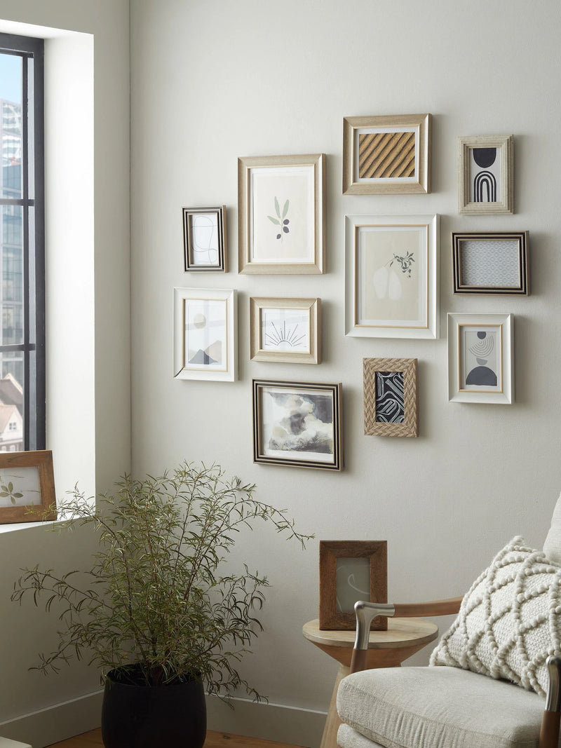 Natural and black two tone photo frame set of two (British brand)