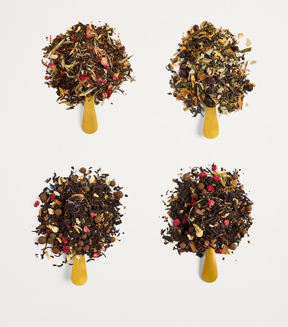 Harrods Master Blends Tea Collection with fragrance-inspired blends in assorted sizes, UK version