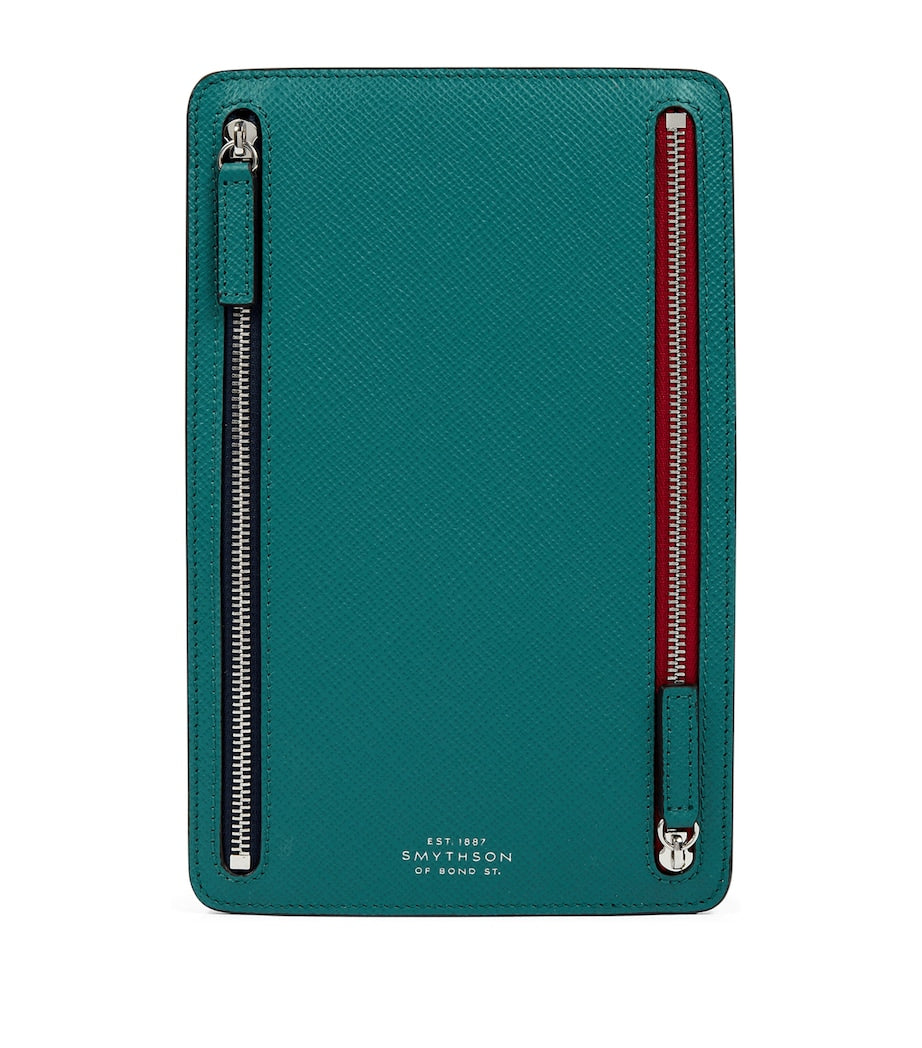 Smythson Panama Leather Multi-Zip Wallet (British brand)