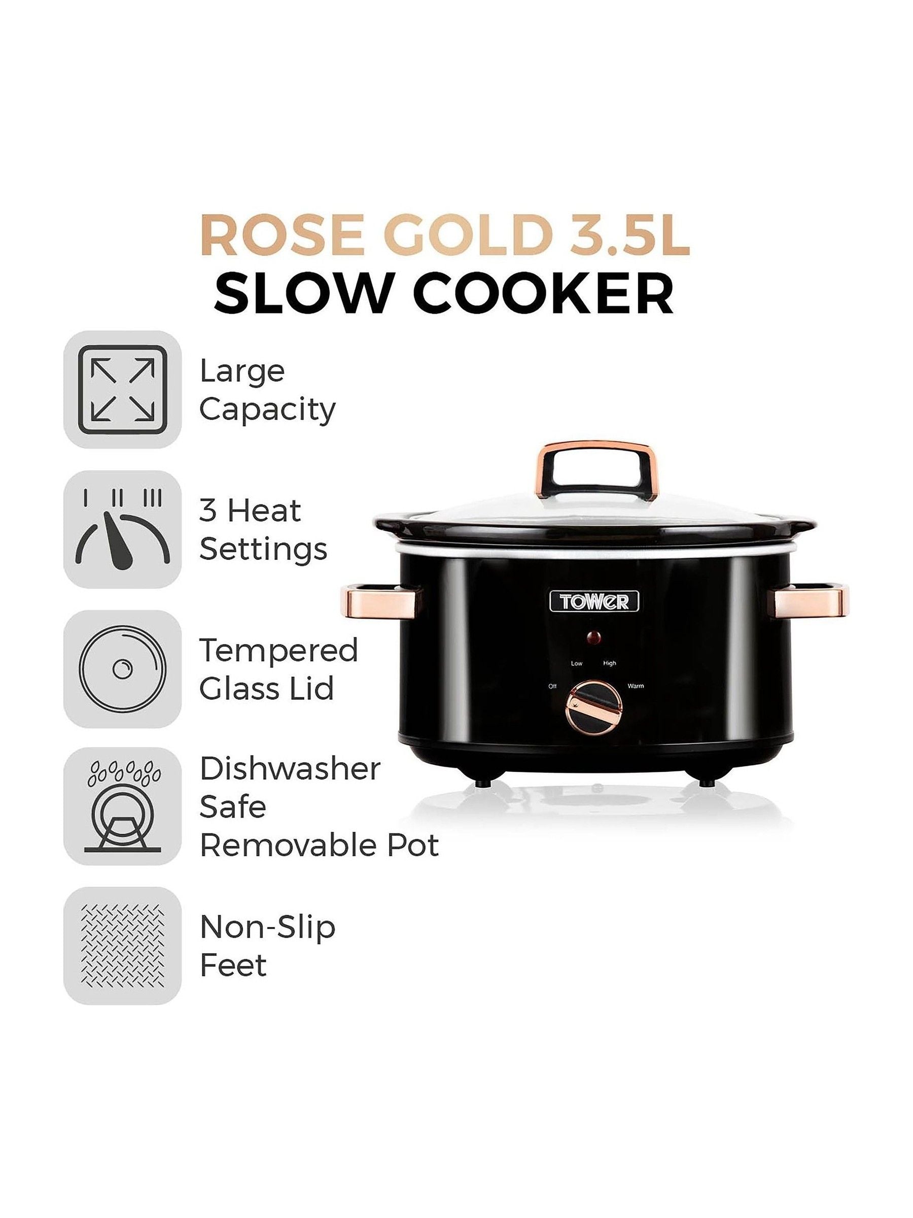 Tower Black Rose Gold slow cooker 3.5L (British brand)