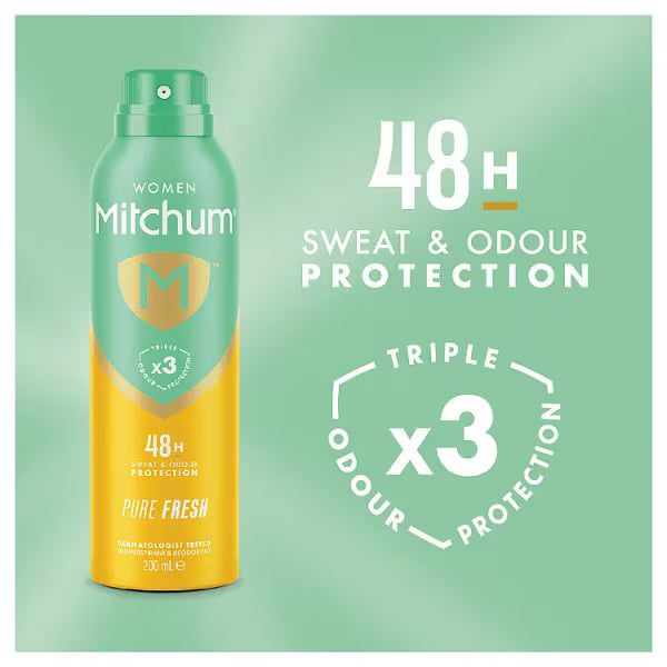 Mitchum Pure Fresh Anti-Perspirant 200ml, imported from the UK