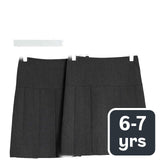 M&S 2Pk Pleated Skirt, 6-7 Years, Grey
