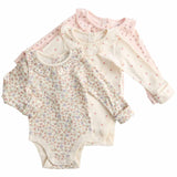 M&S Girls Floral Pointelle Bodysuit with Collar, 6-9 Months, Ivory