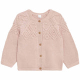 M&S Collection Girls, Pure Cotton Patterned Cardigan, 12-18 Months, Pink