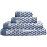 M&S Cotton Repeat Links Towel, Bath Towel, Chambray