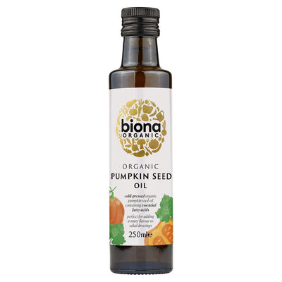 Cold-Pressed Organic Pumpkin Seed Oil in Glass Bottle