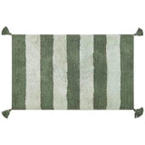 M&S Pure Cotton Striped Bath Mat, Forest Green