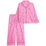 M&S Womens Striped Pyjama Set, 18, Pink