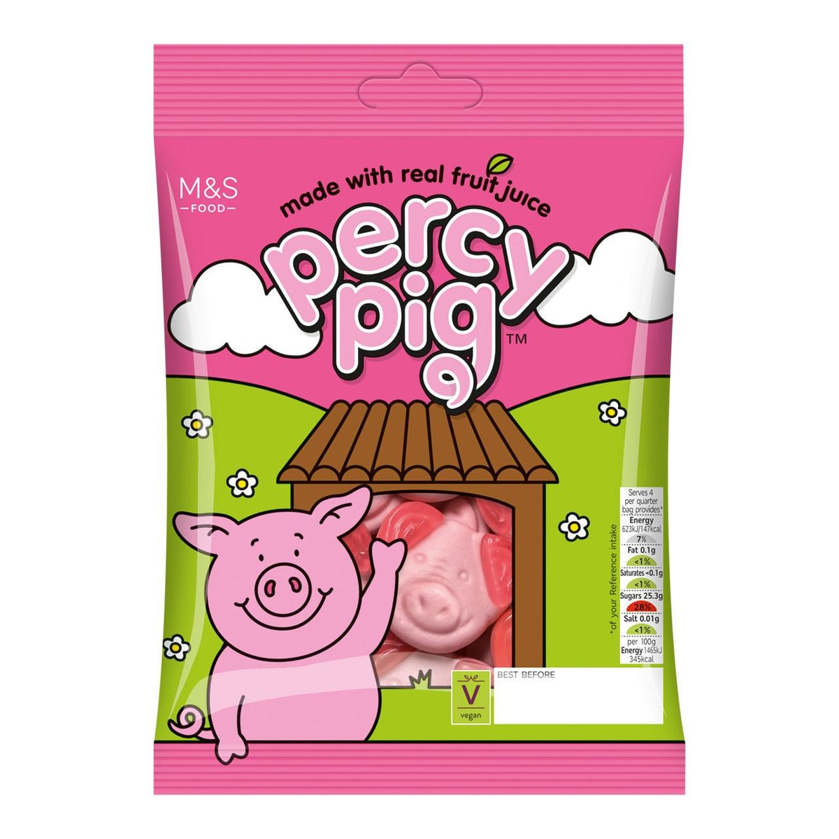 M&S Percy Pig fruit gums bag, imported from the UK