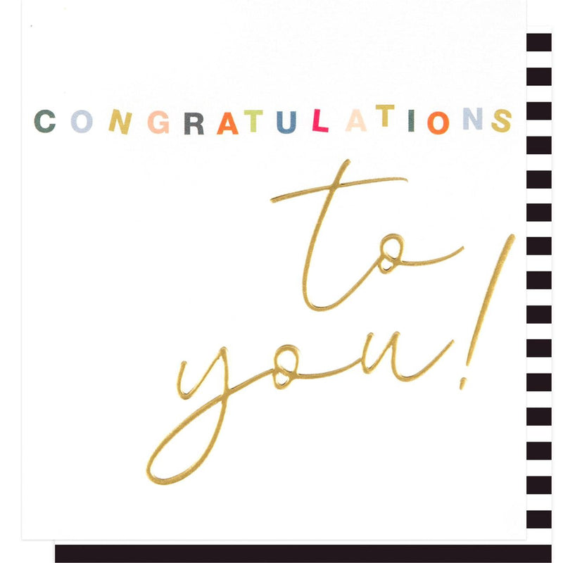 Caroline Gardner congratulations card with gold foil and calligraphy - British product