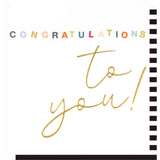 Caroline Gardner congratulations card with gold foil and calligraphy - British product