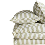 M&S Cotton Rich Geometric Bedding Set, Double Green Mix