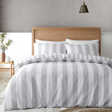 Catherine Lansfield Cove Stripe Double Duvet Set Silver