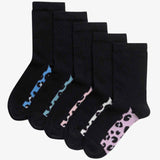 M&S Kids Leopard Socks, 5 Pack, 6-8 Small, Black