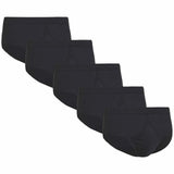 M&S Mens Pure Cotton Briefs, 5 Pack, L, Black