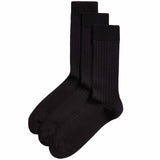 M&S Mens Egyptian Cotton Rich Ribbed Socks, 9-12, Black