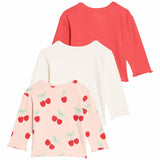 M&S Cherry Tops, 3 Pack, 3-6 Months, Red
