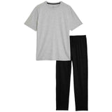 M&S Mens Pure Cotton Pyjama Set, Medium, Grey