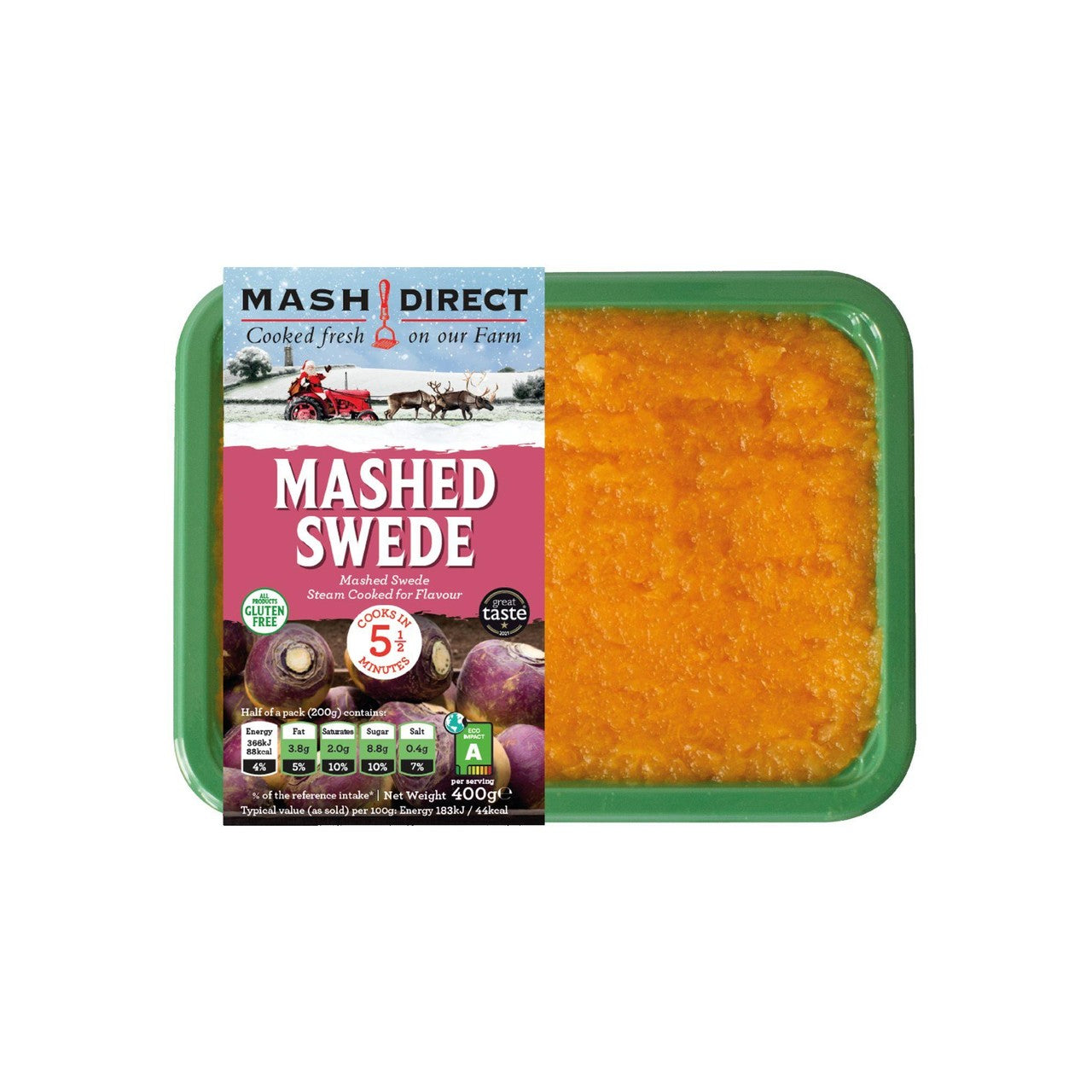Mash Direct mashed swede side dish 400g, imported from the UK