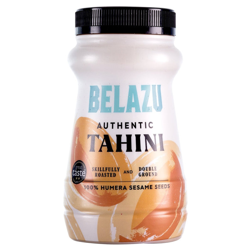 Belazu roasted tahini paste made from Humera sesame seeds in tub - British product