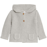 M&S Hooded Chunky Cardigan, 0-3 Months, Grey Marl