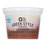M&S Greek Style Live Yogurt 0% Fat Strawberry & Rhubarb Layer