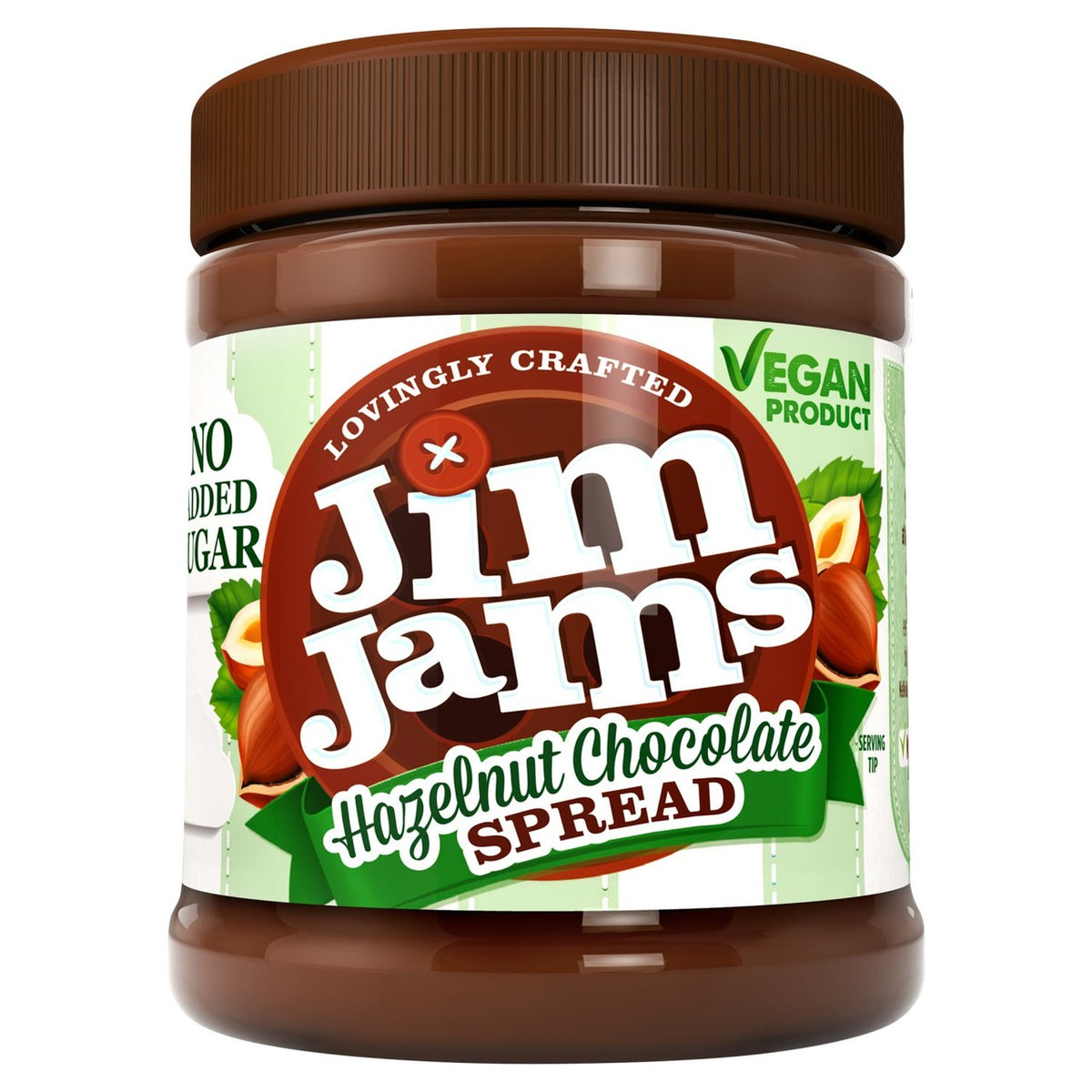 JimJams vegan hazelnut chocolate spread no added sugar, UK version