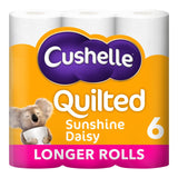 Cushelle Quilted Sunshine Daisy Toilet Roll, 50% More Sheets