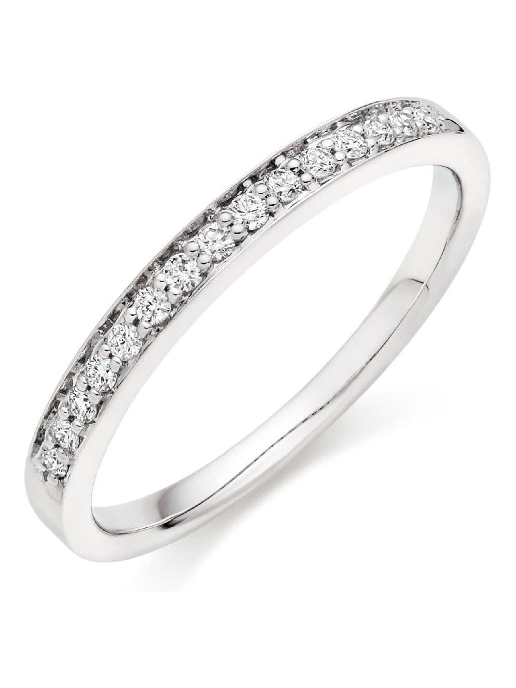 Beaverbrooks diamond half eternity ring in 9ct white gold - British product
