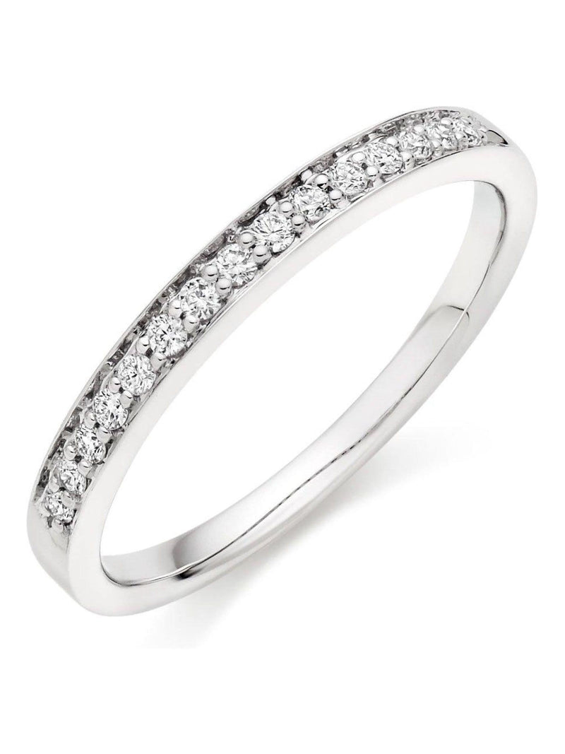Beaverbrooks diamond half eternity ring in 9ct white gold - British product