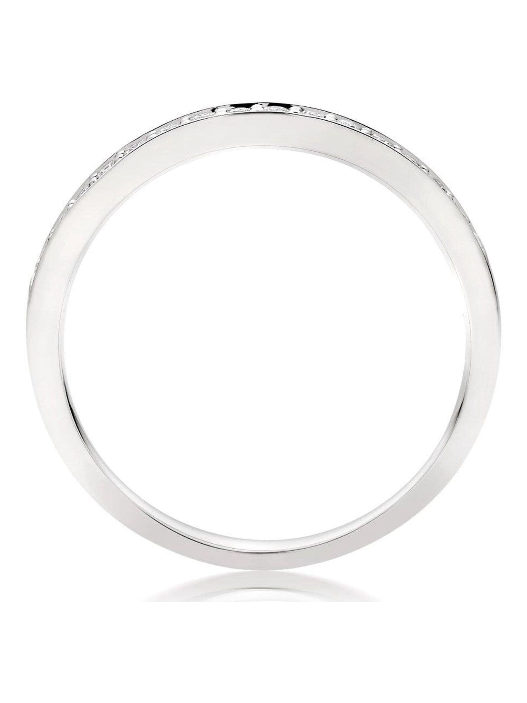 Beaverbrooks diamond half eternity ring in 9ct white gold - British product