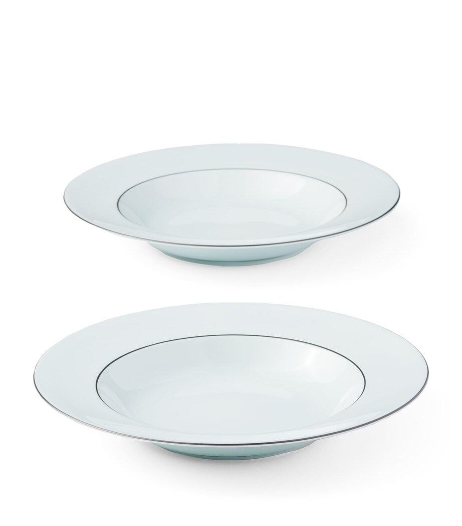 Prada set of two porcelain soup plates, 22cm diameter, imported from the UK