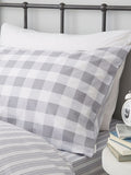 Bianca Grey Gingham 100% Cotton Duvet Cover and Pillowcase Set