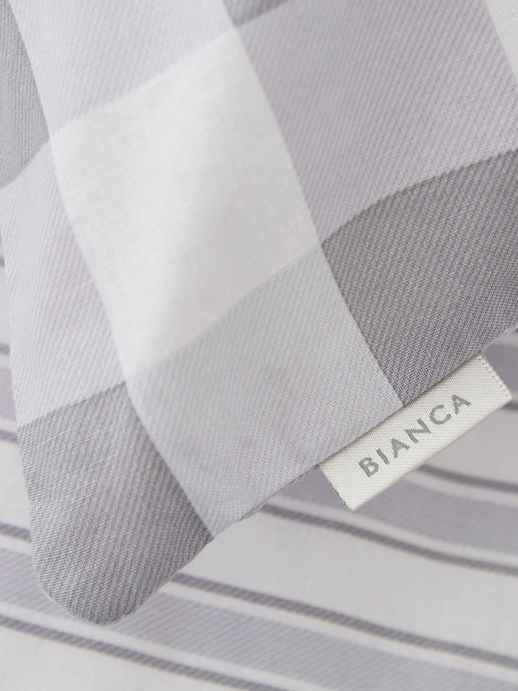 Bianca Grey Gingham 100% Cotton Duvet Cover and Pillowcase Set
