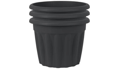 Wham 40cm Round Vista Plastic Planter Set of 3 in Slate