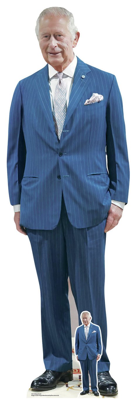 Star Cutouts King Charles blue suit life-size cardboard cutout (British brand)