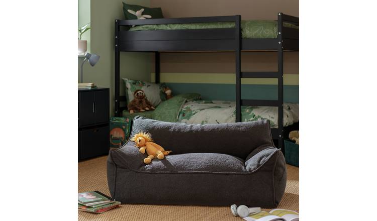 Kaikoo kids double chair bean bag charcoal, UK version