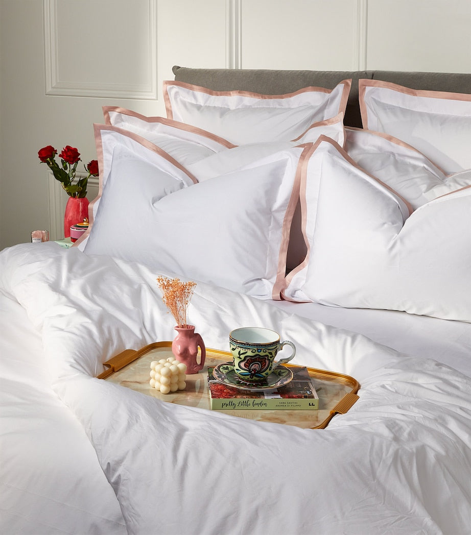 Celso De Lemos Super King duvet cover with Egyptian cotton and contrasting borders - British product