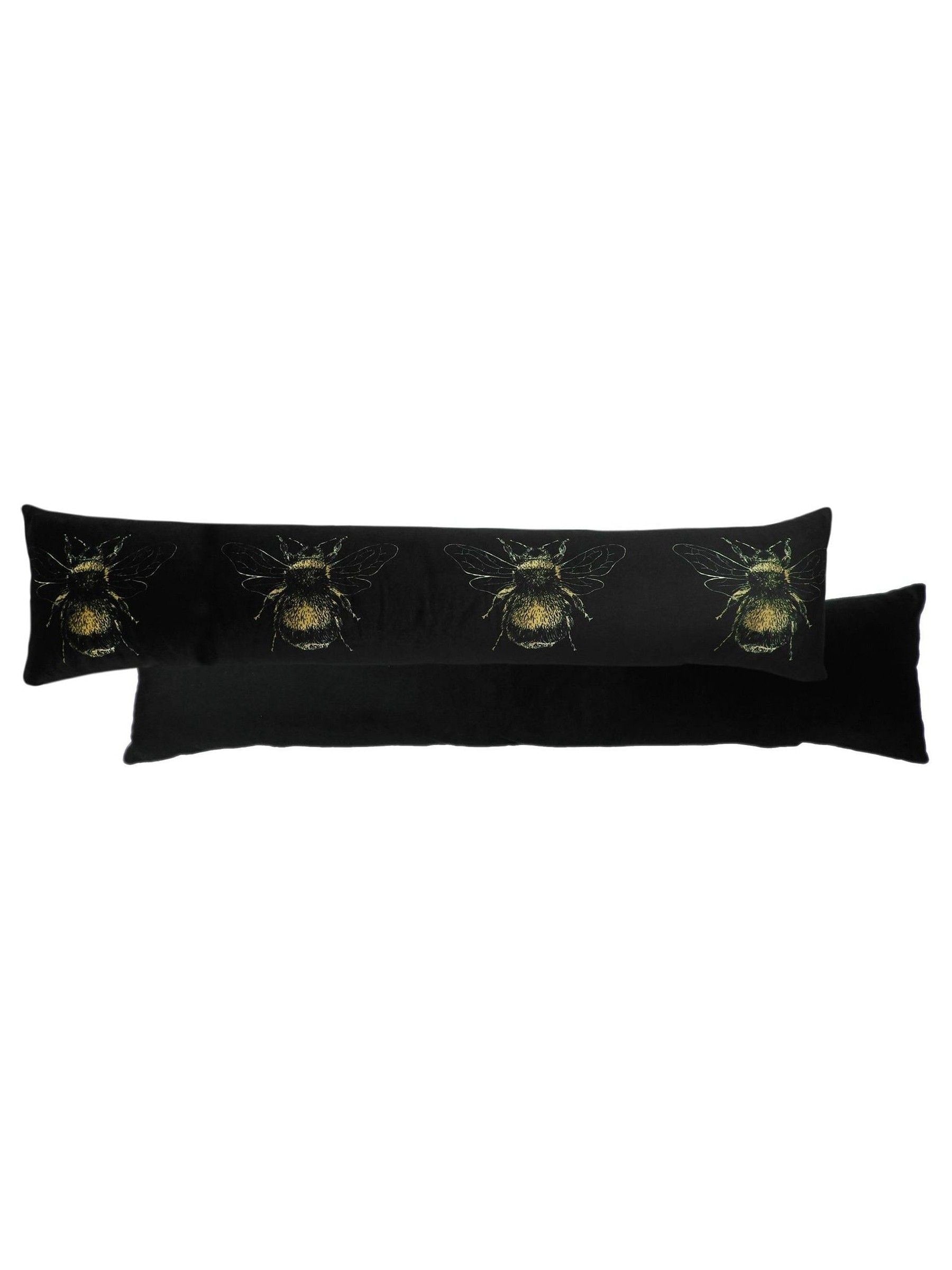 Printed Black Gold Bee Draught Excluder for Home Décor