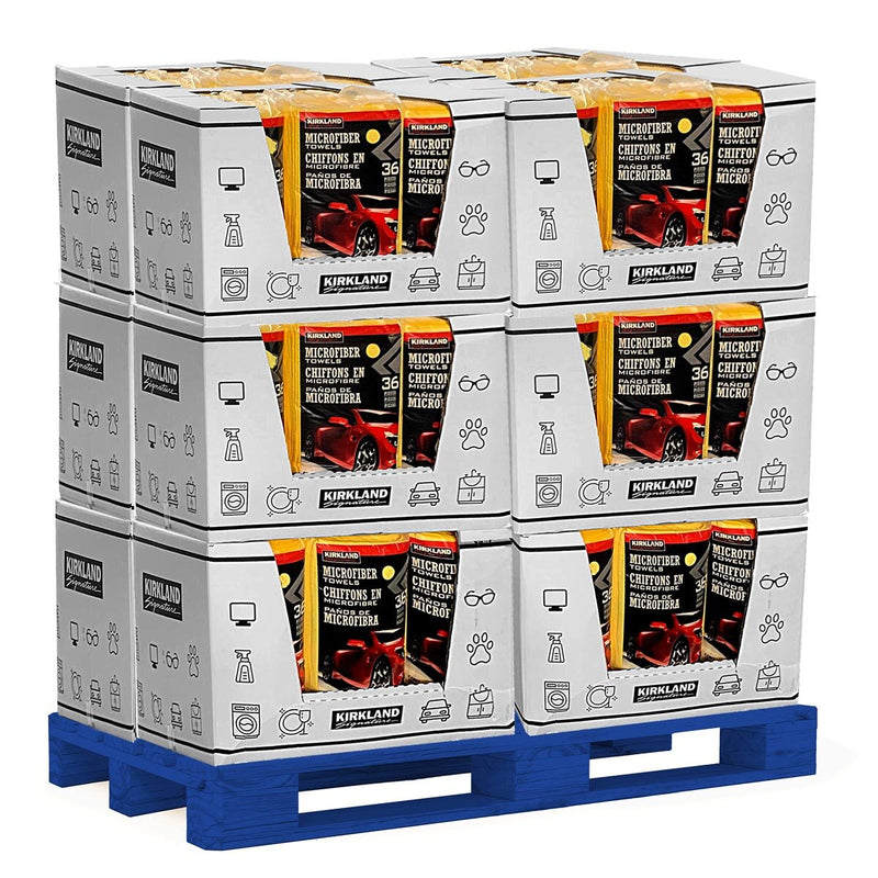 Kirkland Signature microfibre towels pallet 72x36 pack, UK version