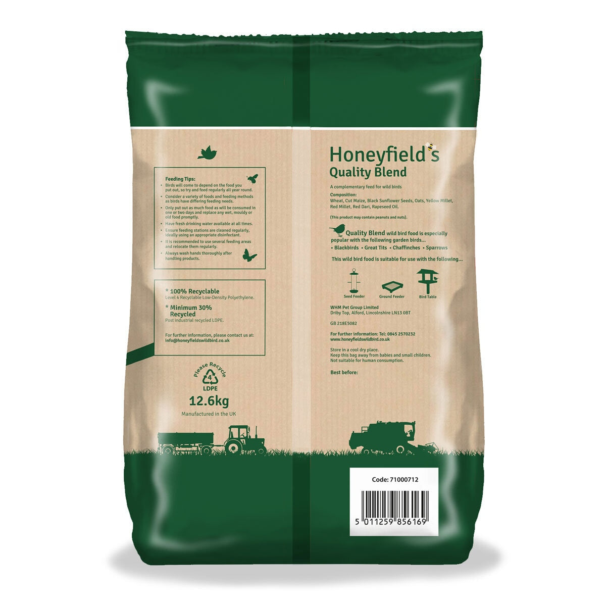 Honeyfield's wild bird food 12.6kg, UK version