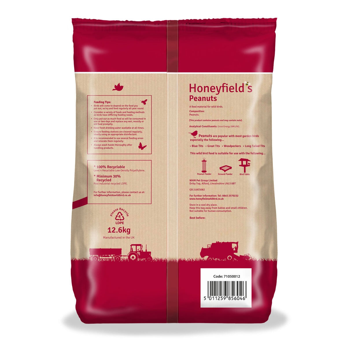 Honeyfield's wild bird peanuts 12.6kg, UK version