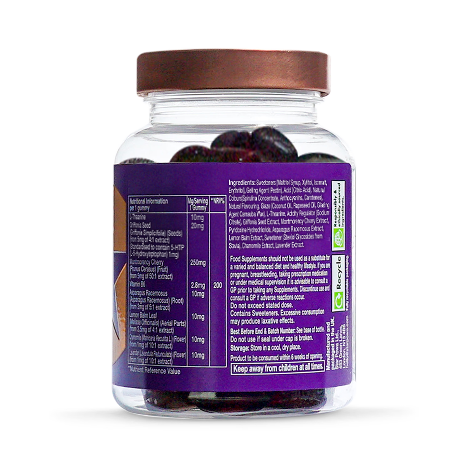 Starpowa Snooze black cherry gummies 30 pack (British brand)