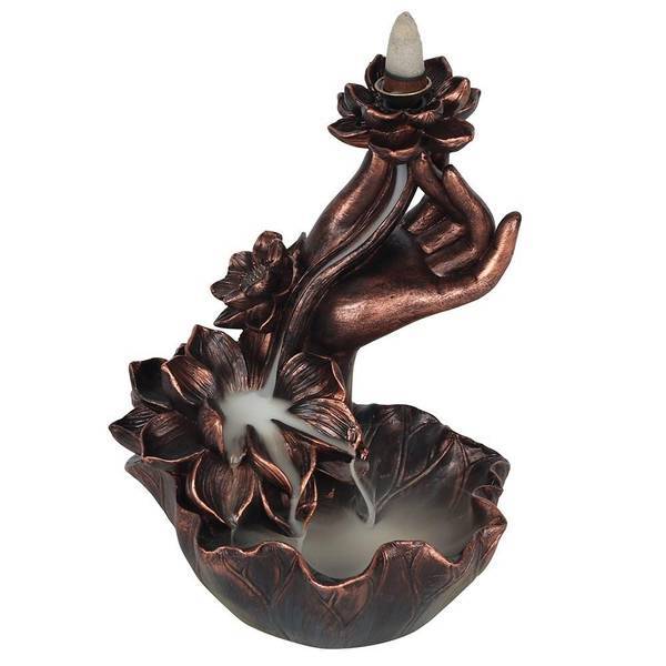 Something Different Hand Flower Backflow Incense Burner 18cm (British brand)