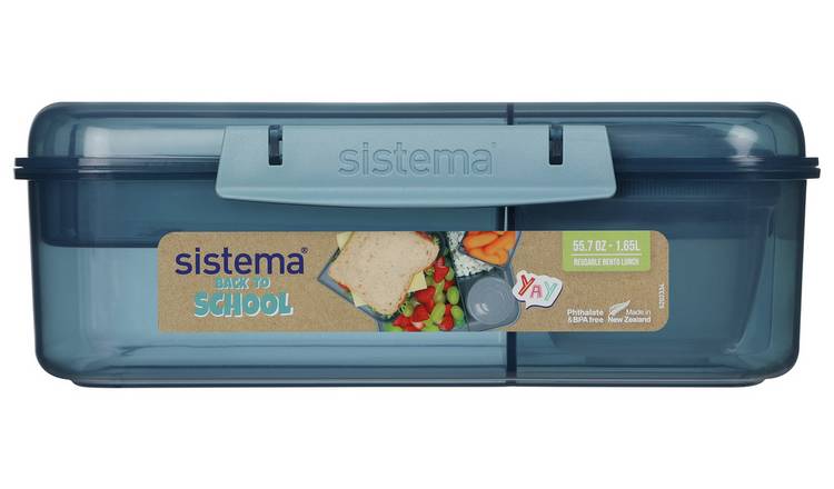 Sistema Bento Lunch Box Assorted Colours 7.7x18.6x21.9cm (British brand)