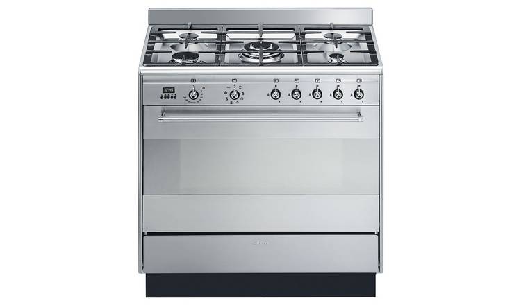 Smeg dual fuel range cooker stainless steel 90cm (British brand)