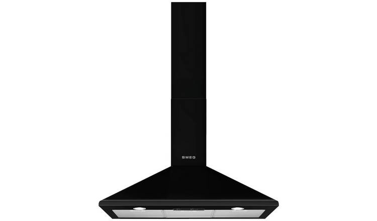 Smeg KSED95NEE black chimney cooker hood 90cm (British brand)