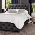 LLB Luna Velvet Kingsize Ottoman Bedframe in Black, UK version